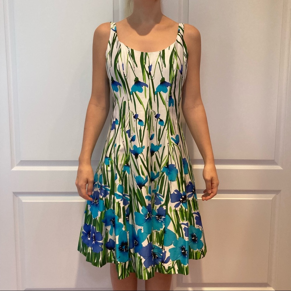 🎉Dress Sale🎉 Floral Dress, Blue Green and White Pattern